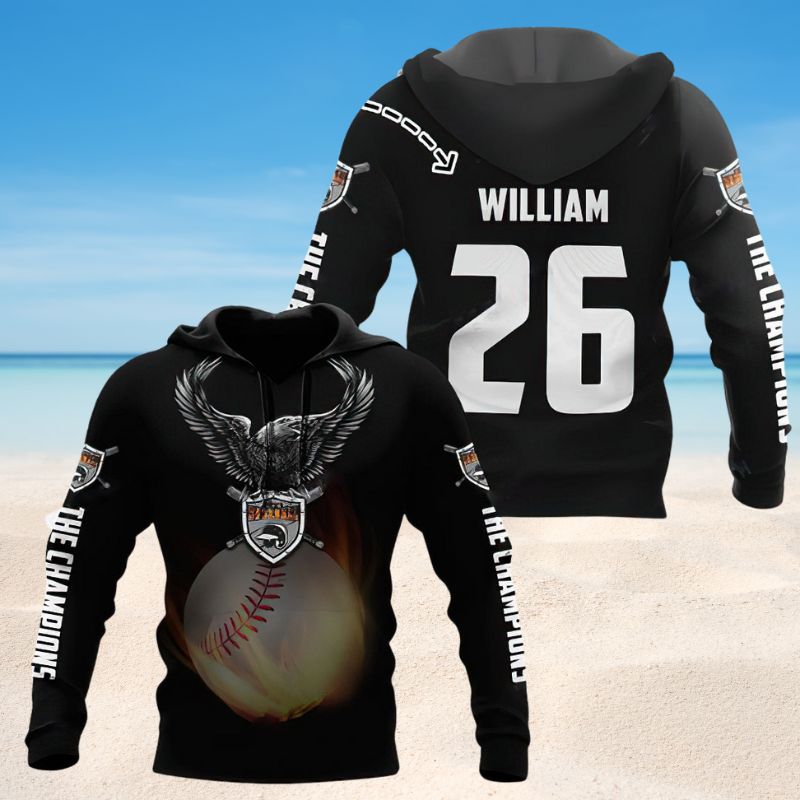 Eagle Baseball Personalized Hoodie For Casual Streetwear Travel And Everyday Comfort