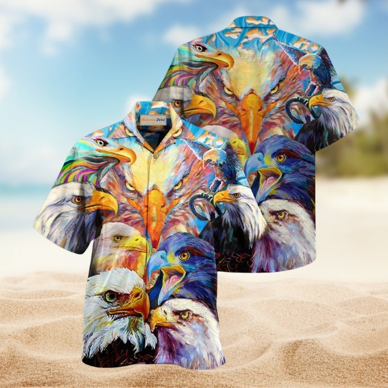 Eagles Colorful Hawaiian Shirt For Coastal Adventures Outdoor Gatherings And Casual Warm Weather Wear