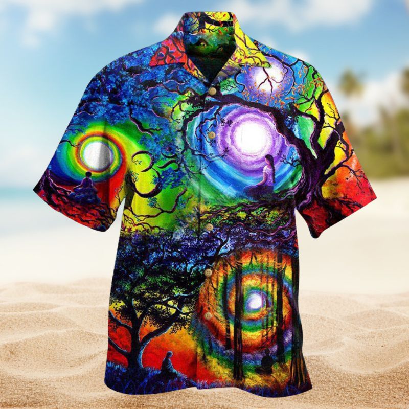 Earth Spirits Tree Hawaiian Shirt For Resort Trips, Coastal Parties, And Warm Weather Style