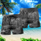 I Survived An Earthquake Humor Beach Shorts Artwork Detail For Comfortable Everyday Summer Wear