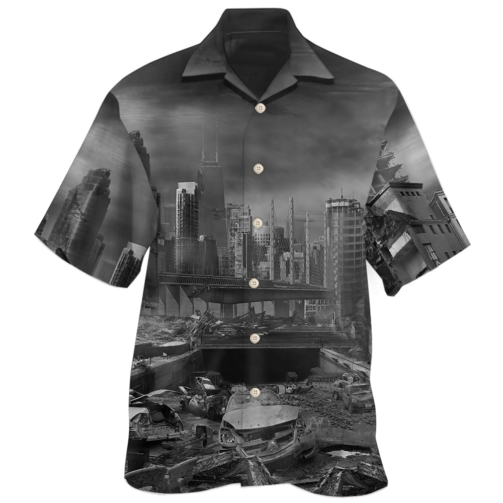 Survived Earthquake Hawaiian Shirt For Coastal Travel, Casual Events, And Comfortable Summer Wear