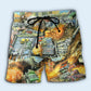 Vintage Earthquake Beach Shorts Print View For Coastal Escapes And Casual Outings