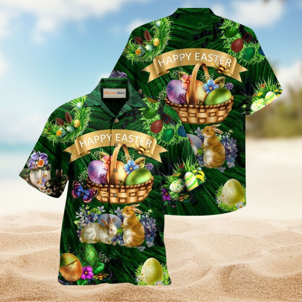 Funny Easter Bunny Hawaiian Shirt For Resort Trips, Coastal Parties, And Warm Weather Style