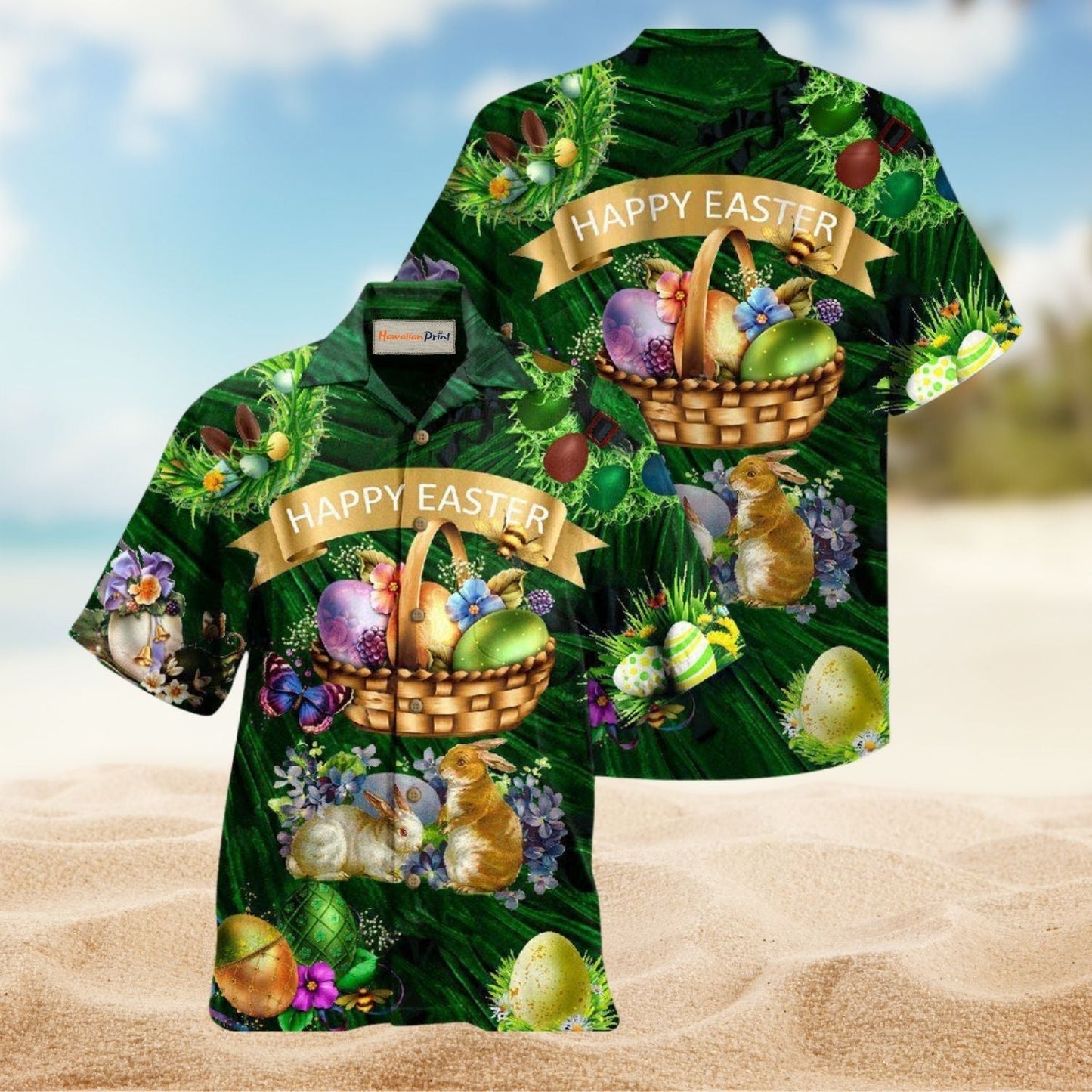 Funny Easter Bunny Hawaiian Shirt For Resort Trips, Coastal Parties, And Warm Weather Style