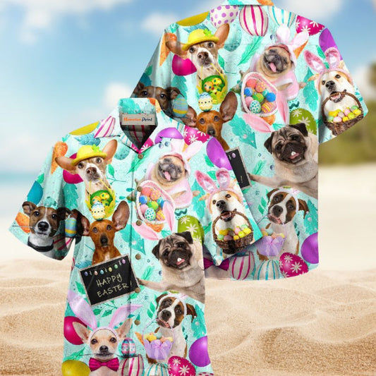 Easter Dog Eggs Hawaiian Shirt For Coastal Getaways, Outdoor Gatherings, And Thoughtful Gift Giving
