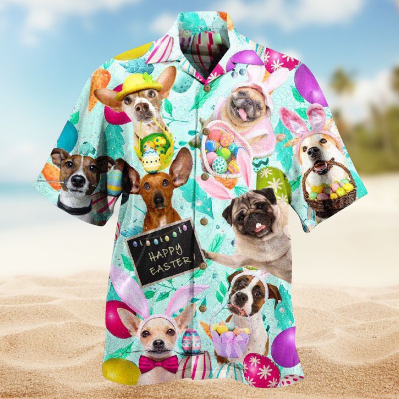 Easter Dog Eggs Hawaiian Shirt For Coastal Getaways, Outdoor Gatherings, And Thoughtful Gift Giving