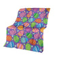 Colorful Easter Egg Pattern Flannel Blanket For Cozy Bedroom Sofa Decor