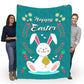 Easter Happy Bunny Flannel Blanket For Cozy Bedroom Sofa Decor