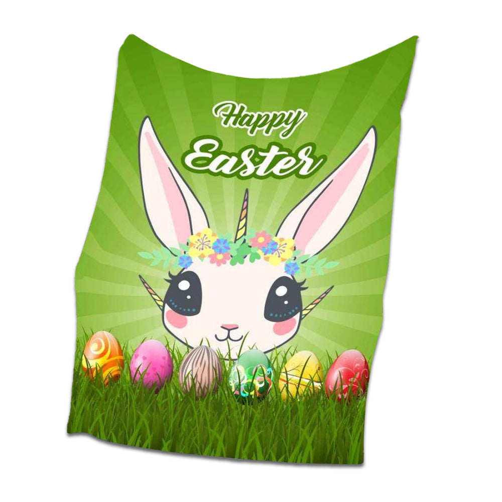 Easter Unicorn Easter Flannel Blanket For Cozy Bedroom Sofa Decor