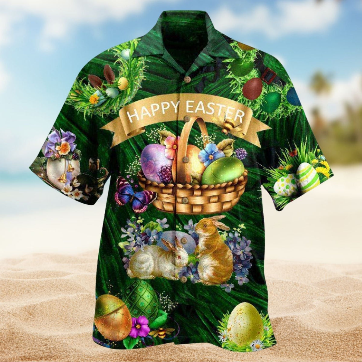 Funny Easter Bunny Hawaiian Shirt For Resort Trips, Coastal Parties, And Warm Weather Style
