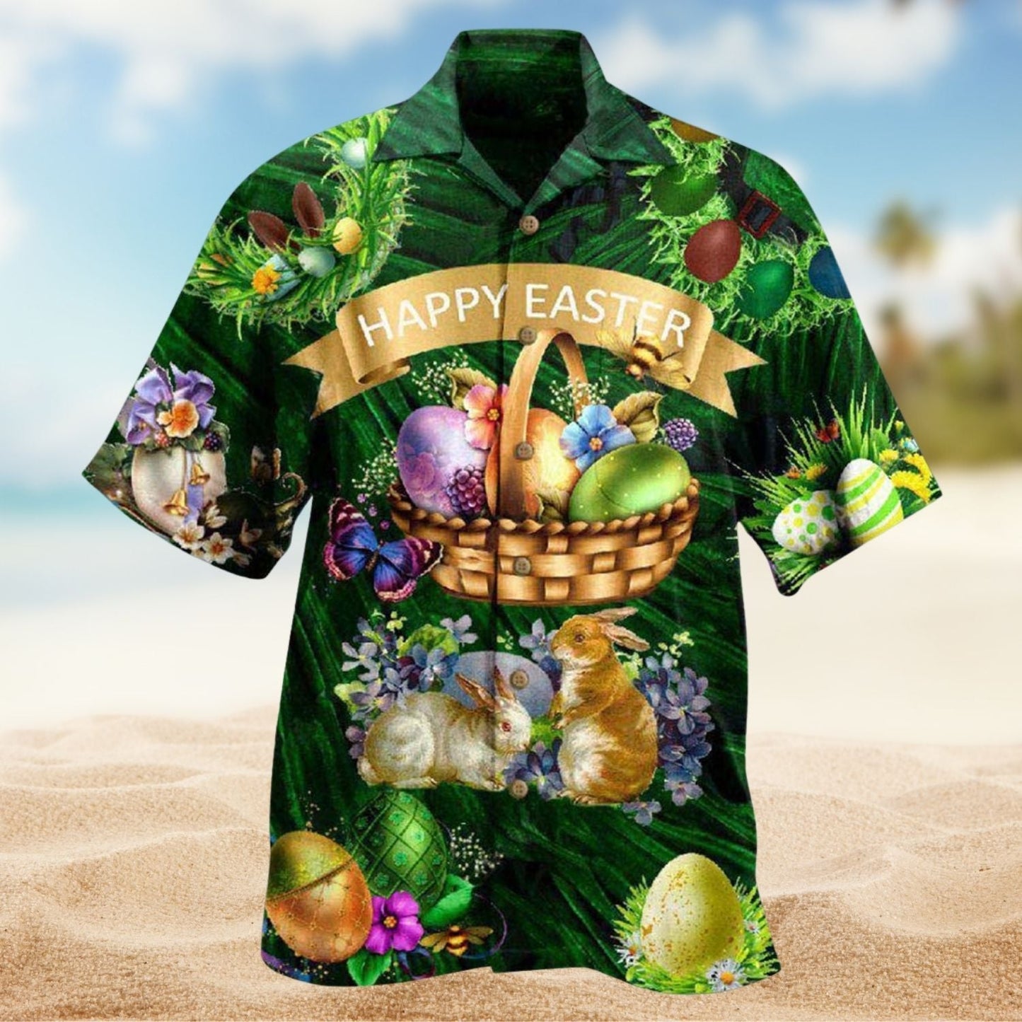Funny Easter Bunny Hawaiian Shirt For Resort Trips, Coastal Parties, And Warm Weather Style