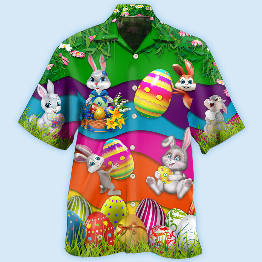 Rabbit Easter Easter's Day Hawaiian Shirt For Coastal Adventures And Warm Weather Wear