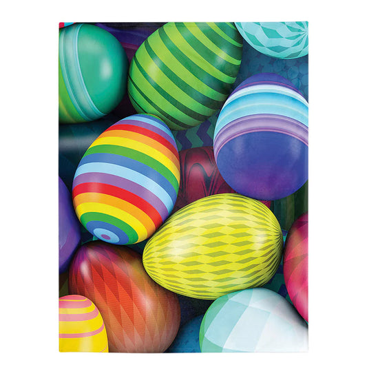 Colorful Easter Egg Pattern Flannel Blanket For Cozy Bedroom Sofa Decor
