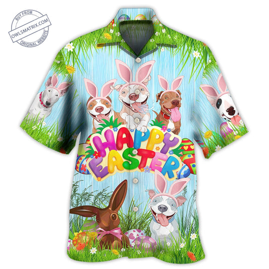 Eatser Happy Pitbulls Funny Beach Shorts Graphic Detail For Resort Trips And Casual Outings