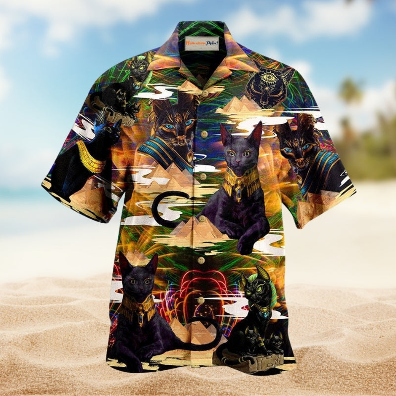 Egypt Awesome Egyptian Cat Hawaiian Shirt For Island Holidays Cultural Pride And Casual Vacation Style