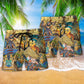 Egyptian Pharaoh King Inspired Beach Shorts Pattern Detail For Summer Adventures And Leisure And Relaxation