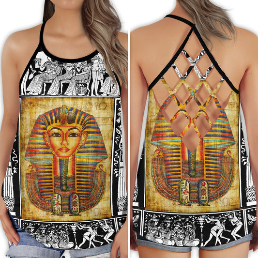 Egypt Legendary Pattern Hollow Tank Top For Fitness Activities And Relaxed Style