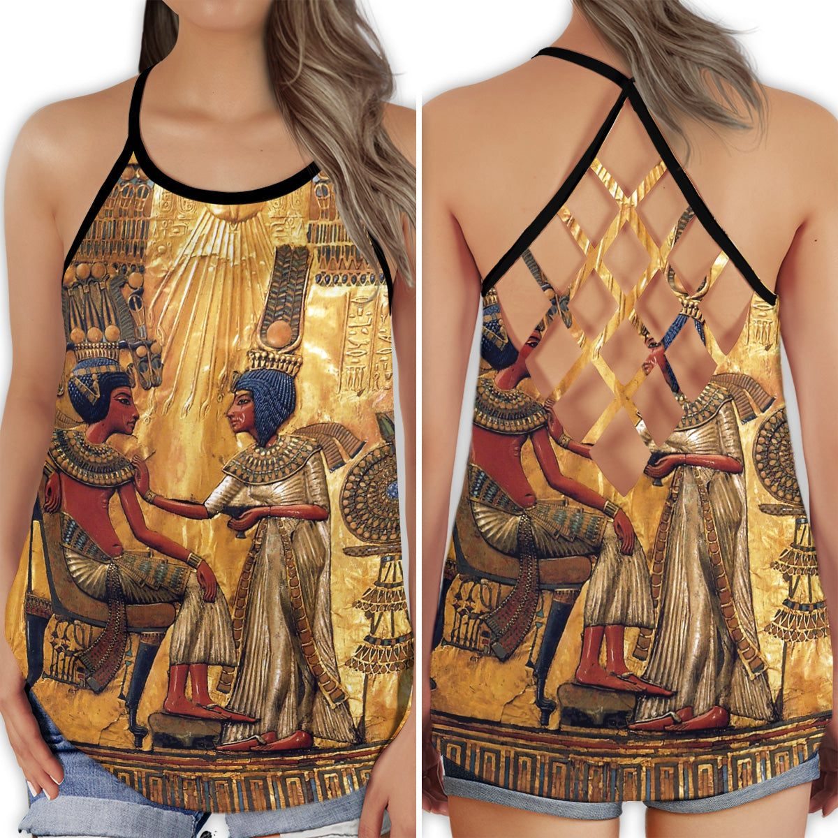 Egypt Legendary Modern Hollow Tank Top For Yoga Workouts And Casual Wear