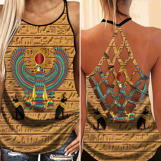 Egypt Legendary Hollow Tank Top For Yoga Practice And Vacation Outfits