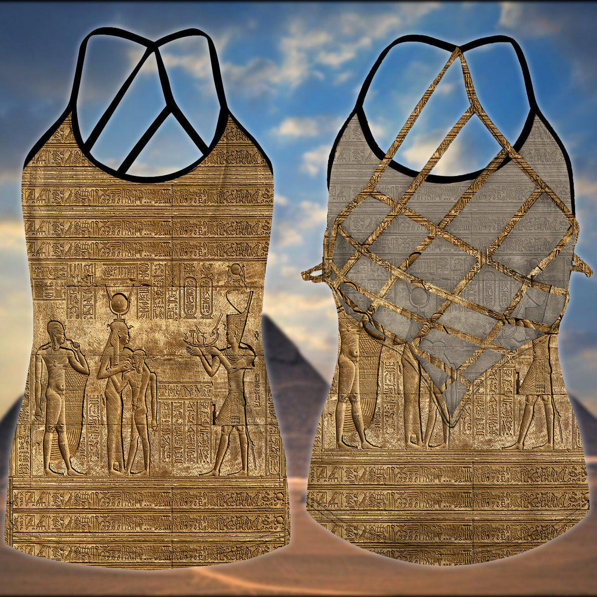 Egypt Legendary Hollow Tank Top For Outdoor Activities And Athleisure