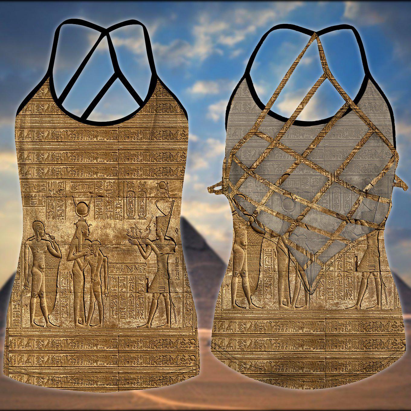 Egypt Legendary Hollow Tank Top For Outdoor Activities And Athleisure