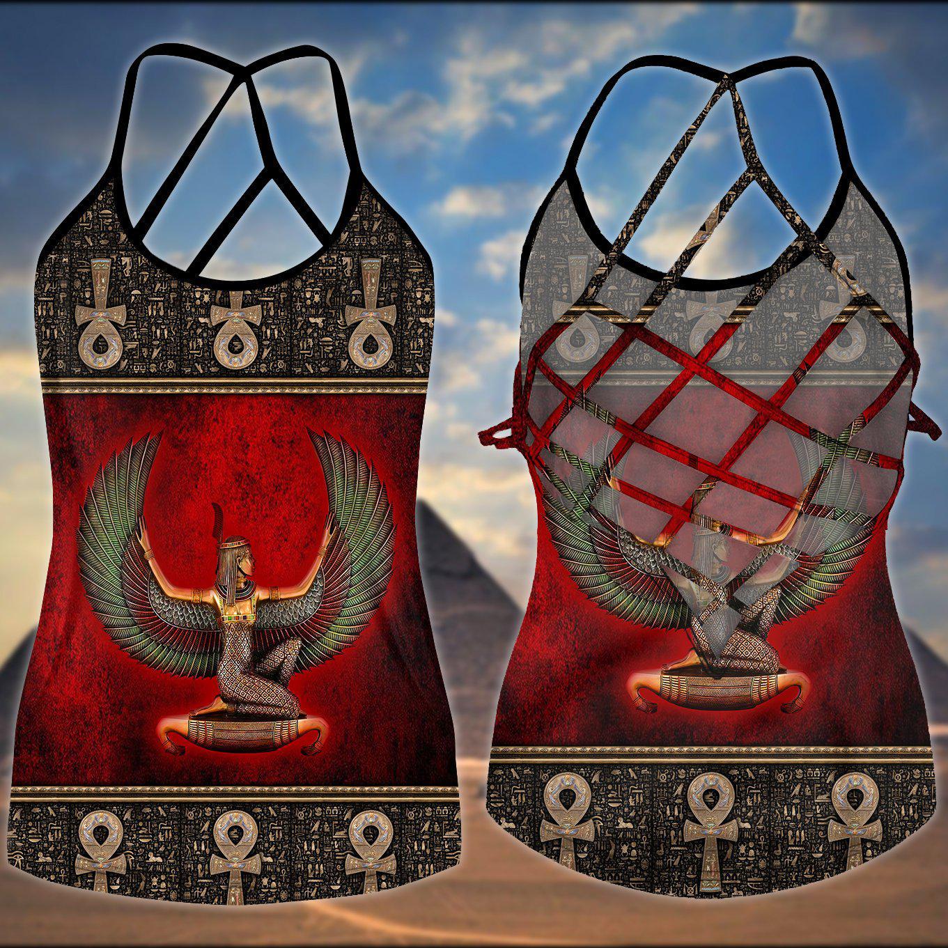 Egypt Legendary Hollow Tank Top For Studio Workouts And Casual Wear