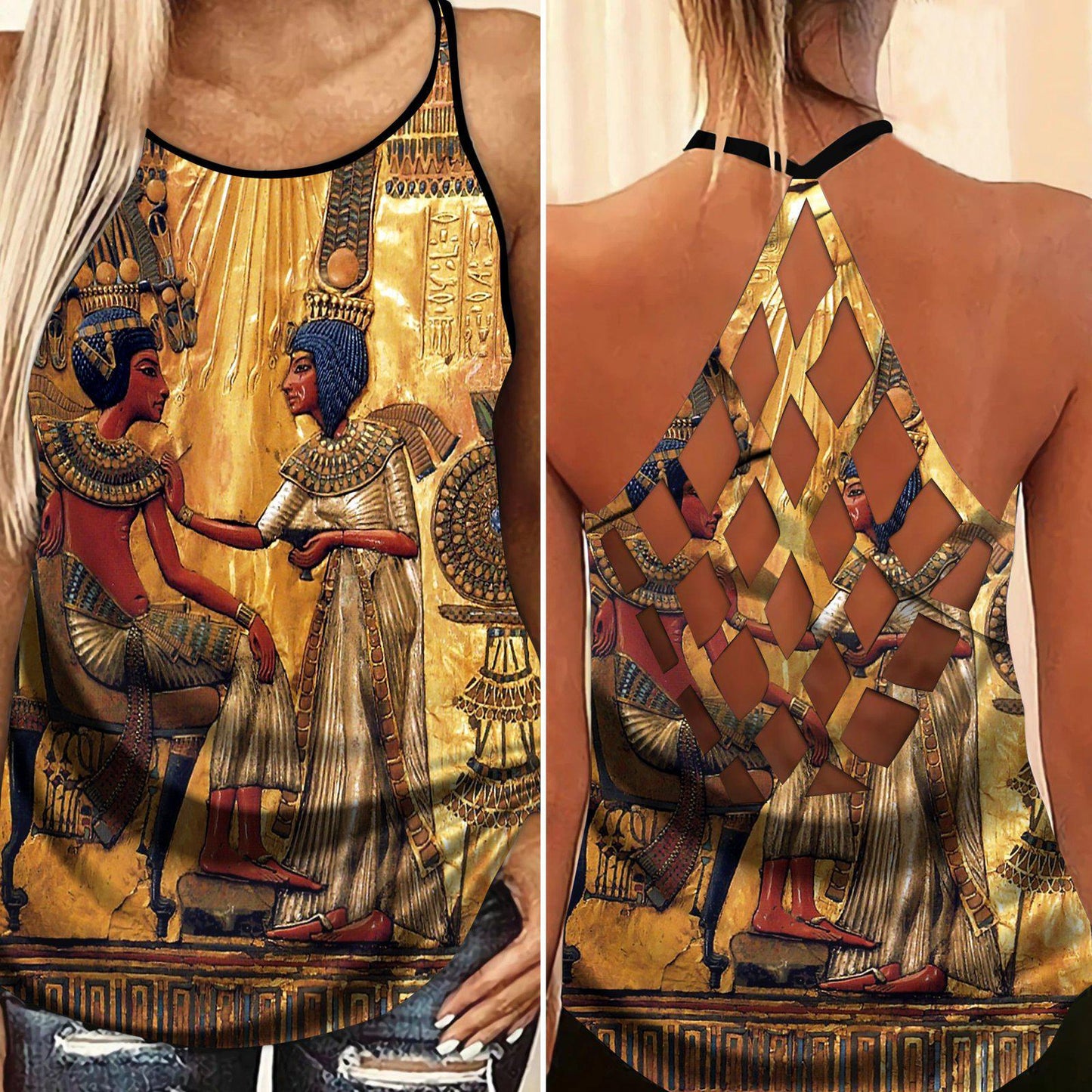 Egypt Legendary Hollow Tank Top For Fitness Sessions And Summer Events