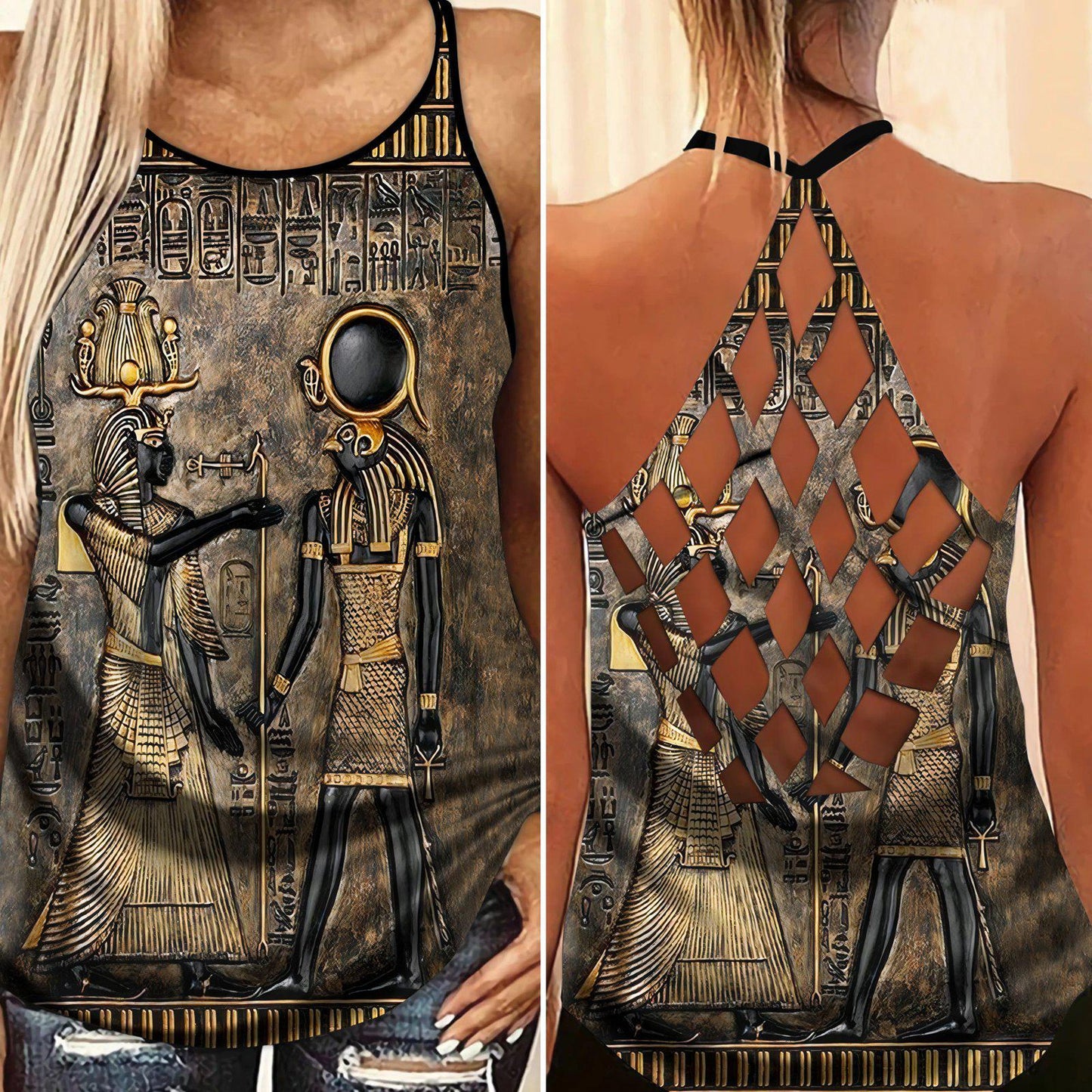 Egypt Legendary Hollow Tank Top For Summer Outings And Everyday Comfort