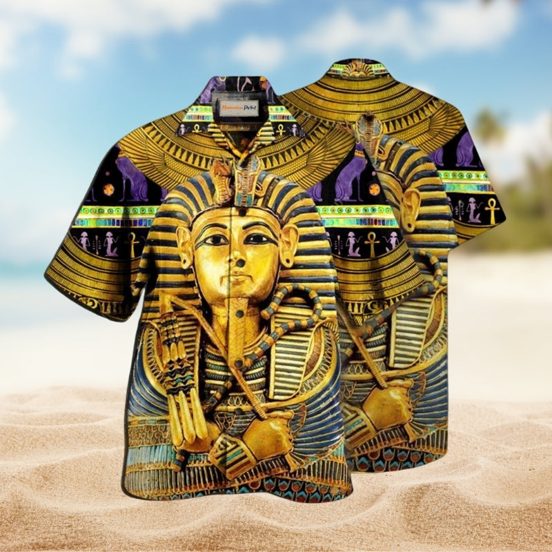 Egyptian God Hawaiian Shirt For Coastal Adventures Outdoor Gatherings And Casual Warm Weather Wear