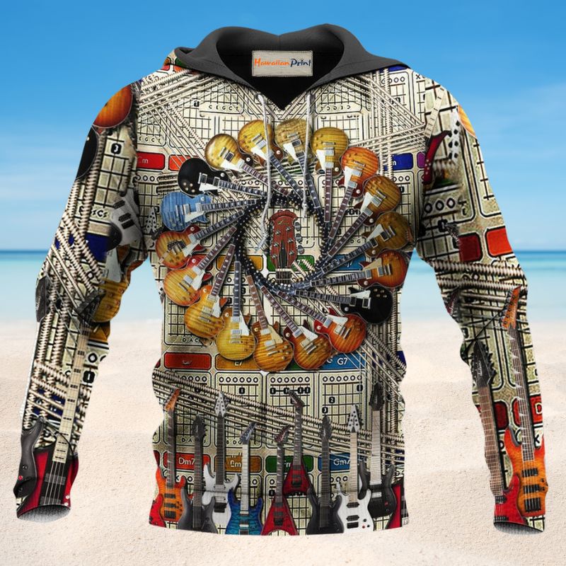 Electric Guitar Love Life Hoodie For Rehearsals Weekend Outings And Comfortable Streetwear