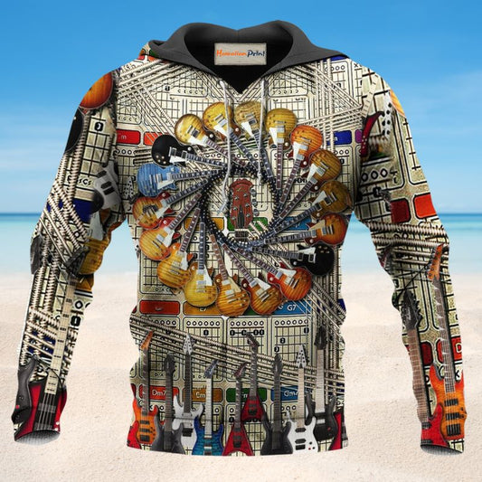 Electric Guitar Love Life Hoodie For Rehearsals Weekend Outings And Comfortable Streetwear