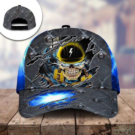 Electrician Skull Workwear Classic Cap For Everyday Accessories Vacations And Outdoor Fun