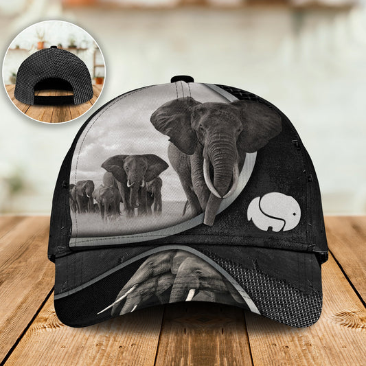 Elephant Black And White Classic Cap For Casual Events Beach Trips And Thoughtful Gifting