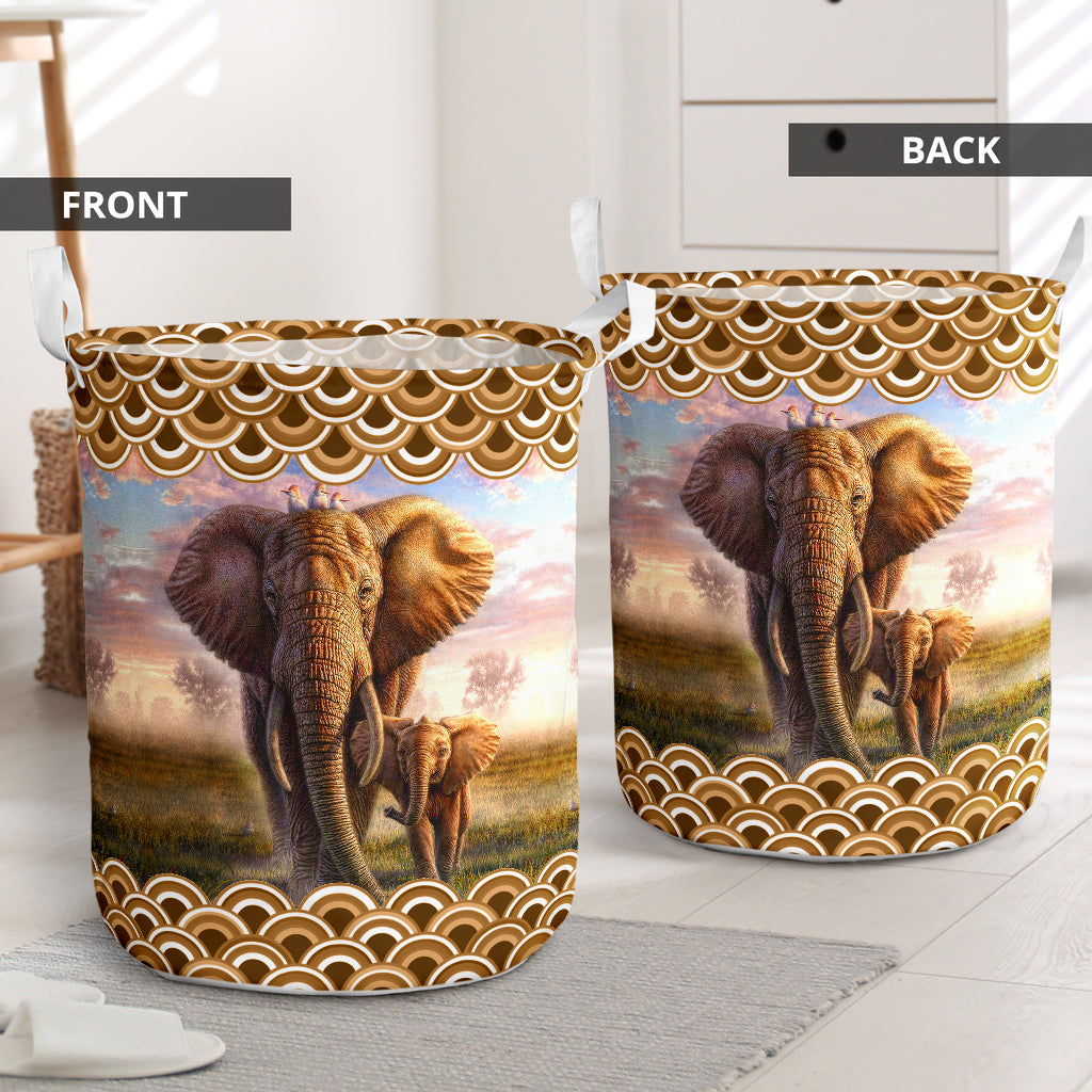 Elephant Cute Style Laundry Basket For Room Home Organizer