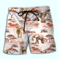 Cute African Elephant Beach Shorts Graphic Detail For Resort Trips And Casual Outings