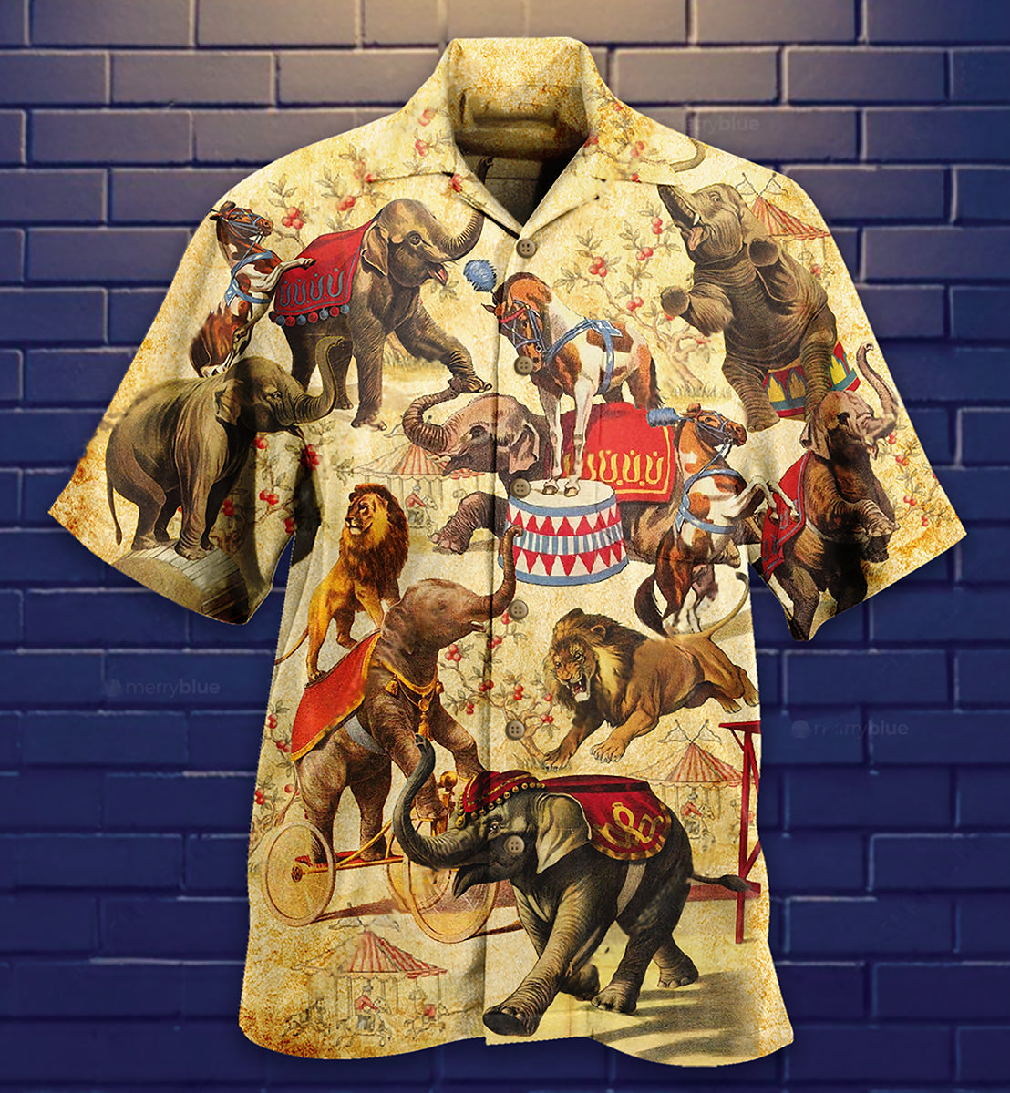 Elephant Amazing Circus Show Hawaiian Shirt Artwork View For Coastal Escapes And Resort Style
