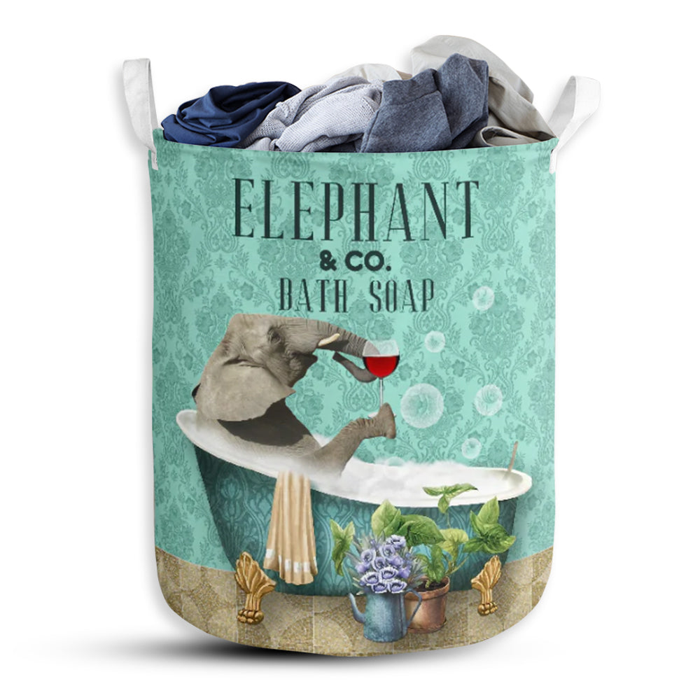 Small Size Elephant And Bath Soap Laundry Basket For Bathroom Bedroom Storage