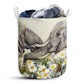 Small Size Elephant And Daisy Laundry Basket For Bathroom Bedroom Storage