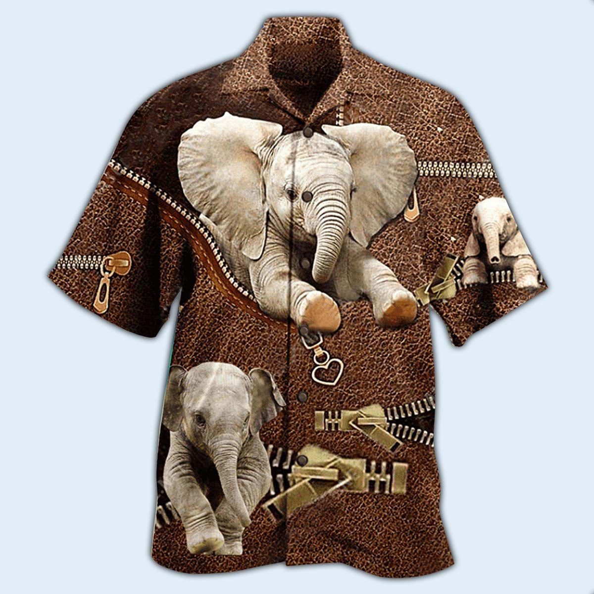 Elephant Hawaiian Shirt With All Over Print For Coastal Trips Outdoor Events And Relaxed Summer Wear