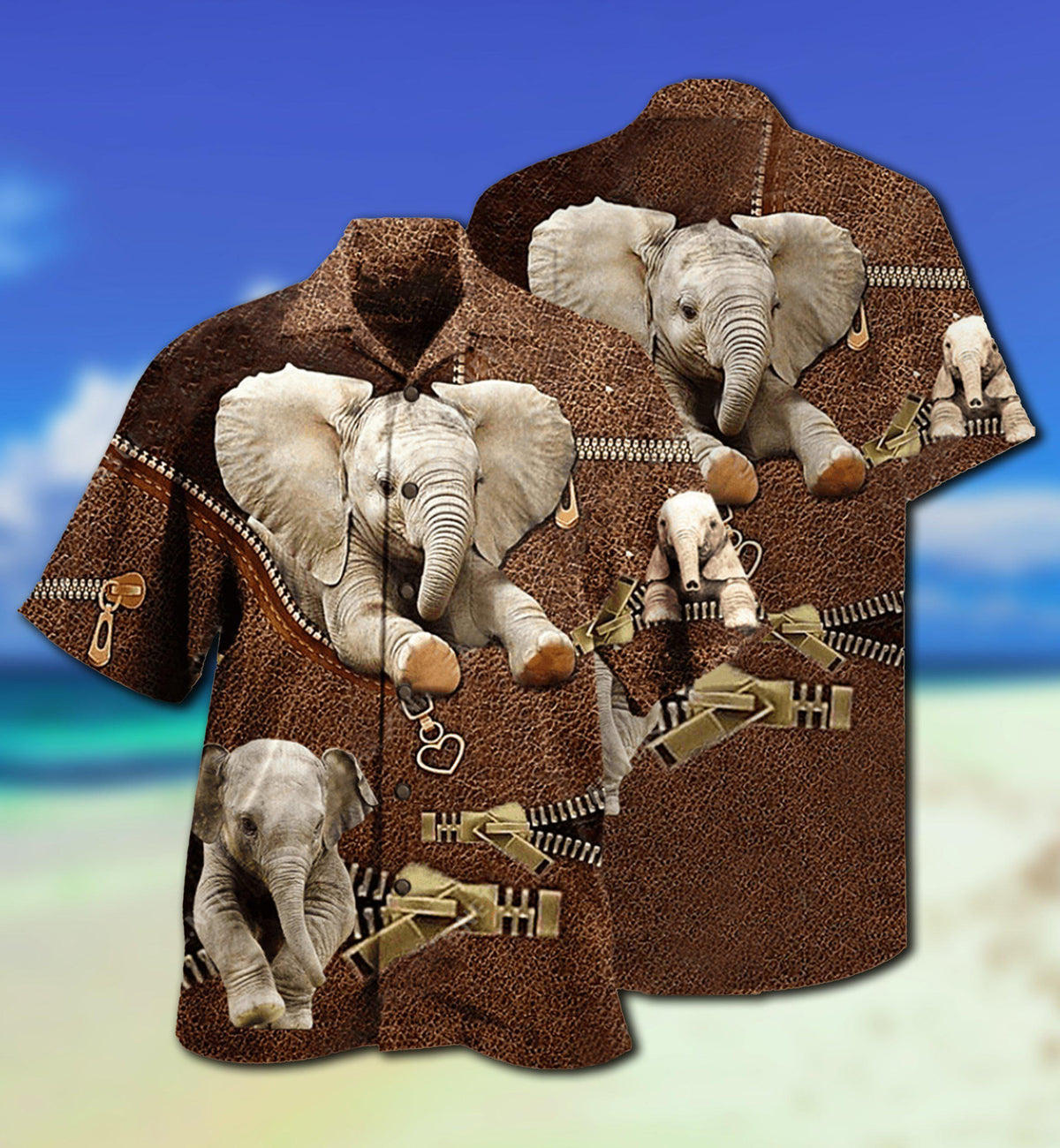 Elephant Hawaiian Shirt With Detailed Graphic For Coastal Trips Outdoor Events And Relaxed Summer Wear