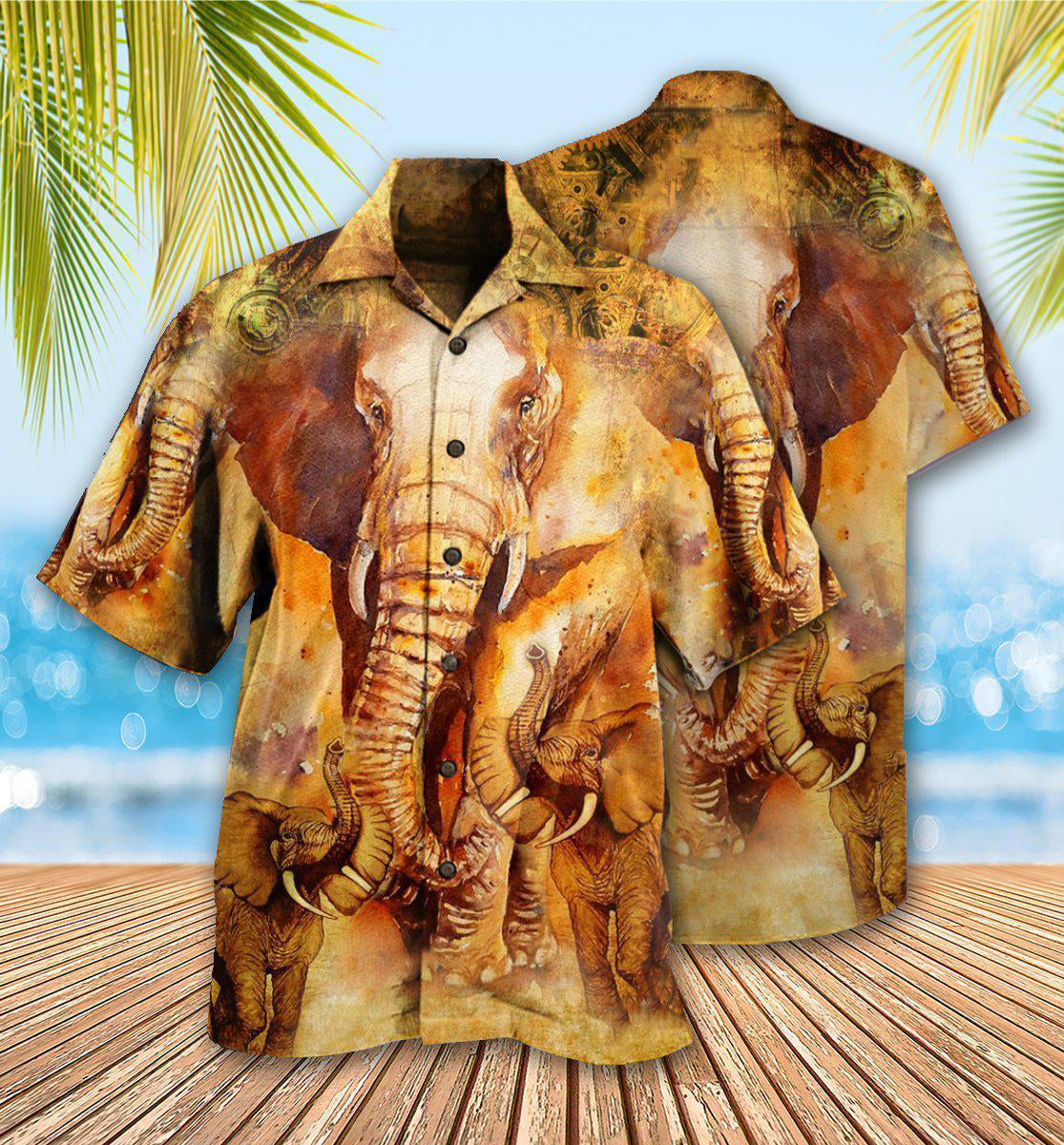 Elephant Biggest Hawaiian Shirt Design Detail For Beach Days And Holiday Travel