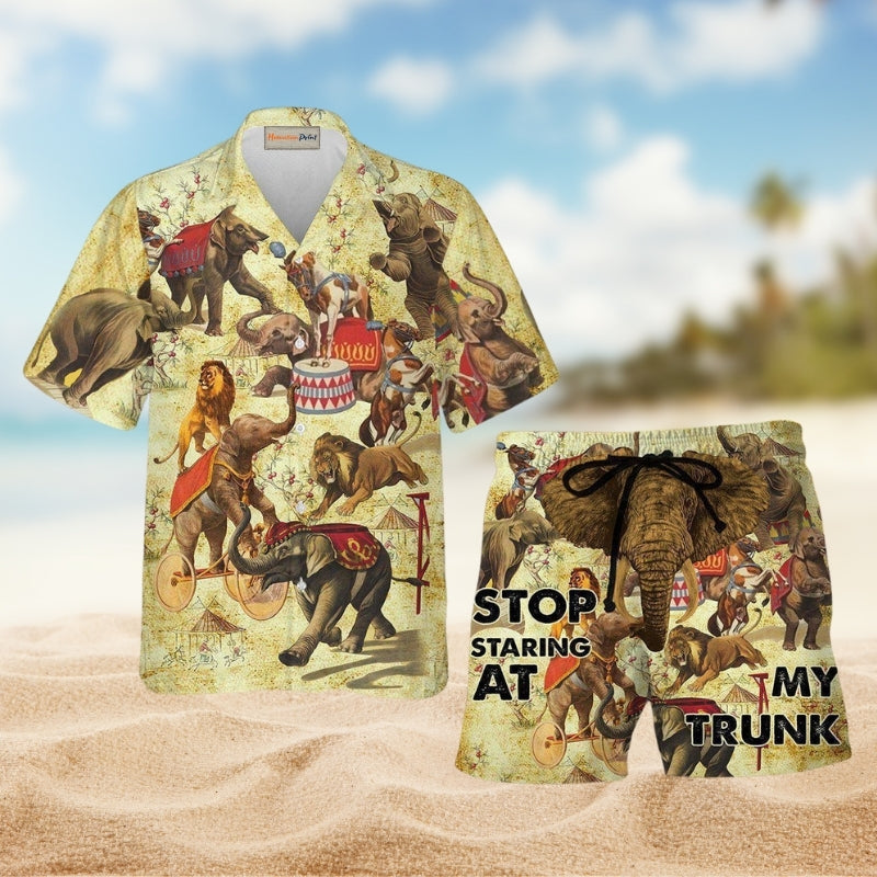 Elephant Circus Show Hawaiian Shirt For Island Getaways Beach Parties And Comfortable Vacation Style