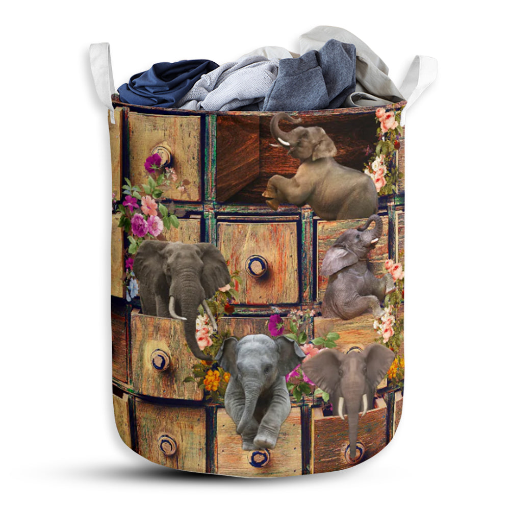 Elephant Drawer Colorful Laundry Basket For Bathroom Bedroom Storage