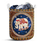 Elephant Floral Diamond Laundry Basket For Bathroom Bedroom Storage