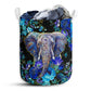 Elephant Flower Purple Laundry Basket For Bathroom Bedroom Storage