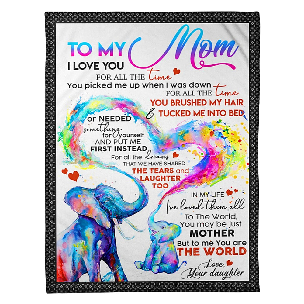 Elephant I Love You To The Moon And Back Flannel Blanket For Cozy Bedroom Sofa Decor