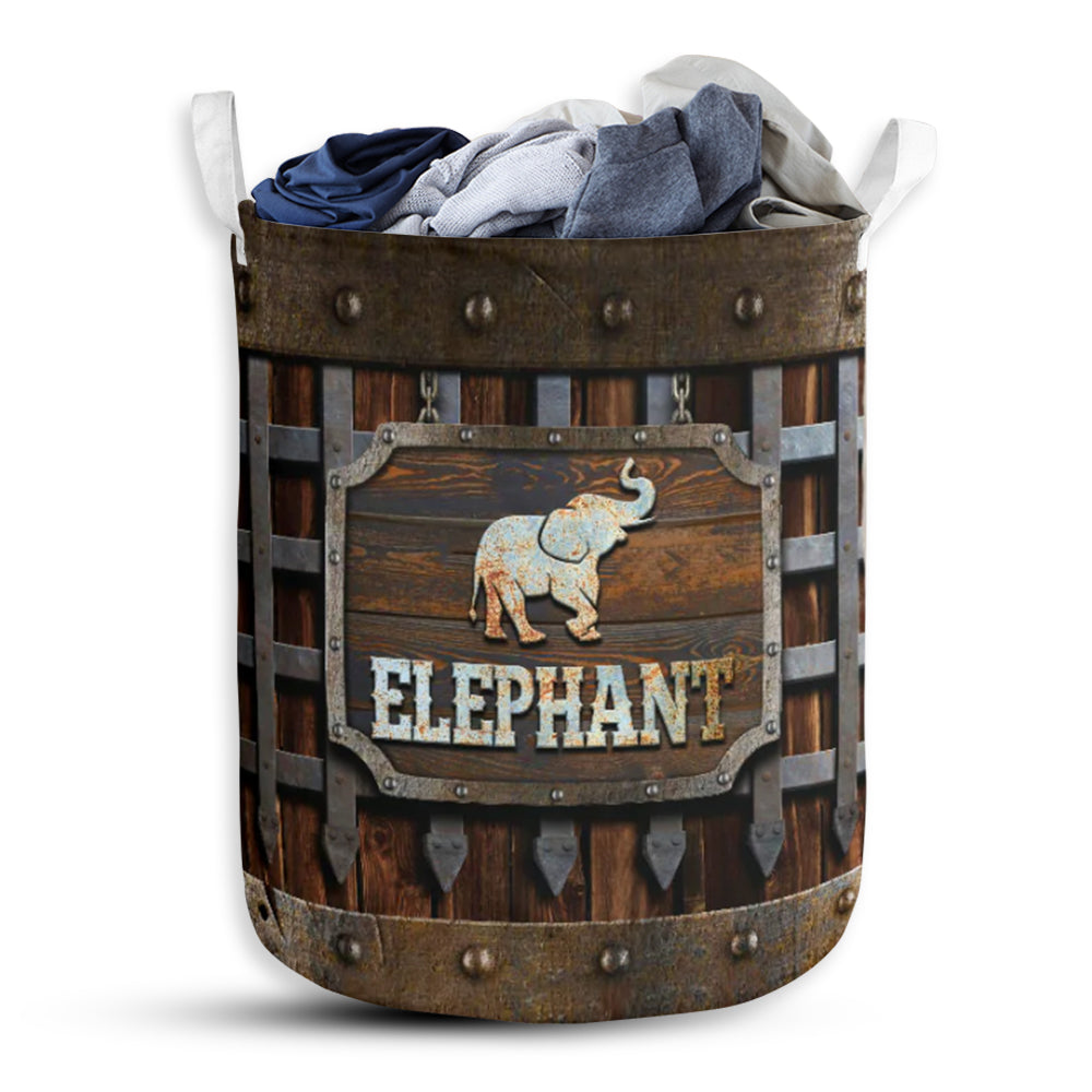 Small Size Elephant Iron Vintage Laundry Basket For Bathroom Bedroom Storage