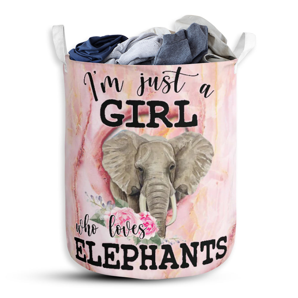 Small Size Elephant Just A Girl Laundry Basket For Bathroom Bedroom Storage