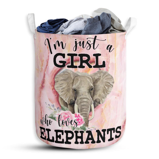 Small Size Elephant Just A Girl Laundry Basket For Bathroom Bedroom Storage