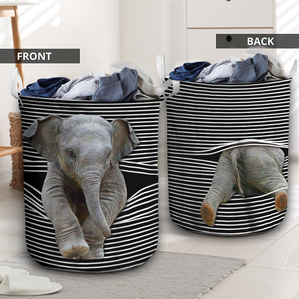 A Cute Little Elephant Laundry Basket For Bathroom Bedroom Storage